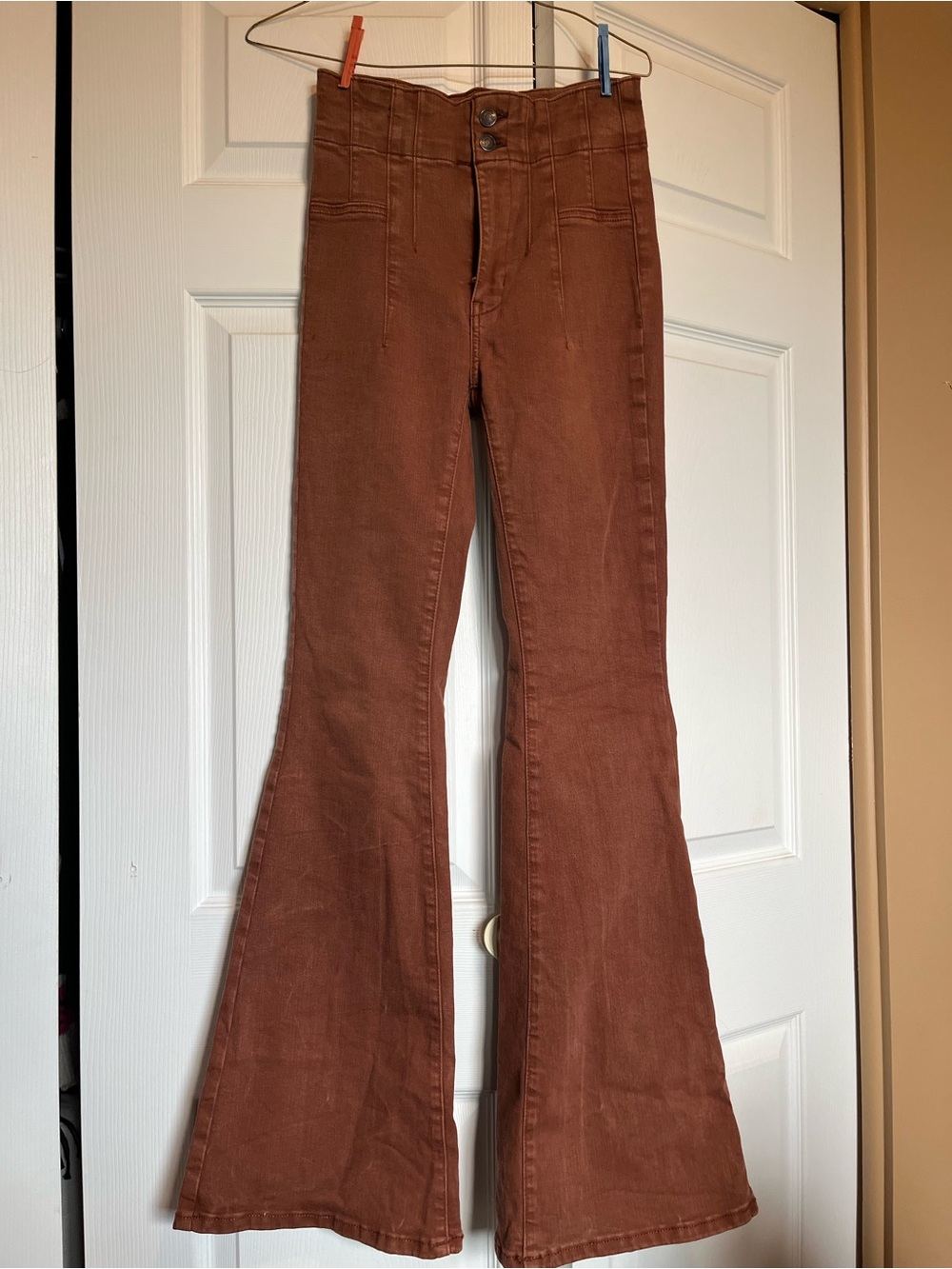 We The Free Jayde Flared Jeans Rust High-Rise